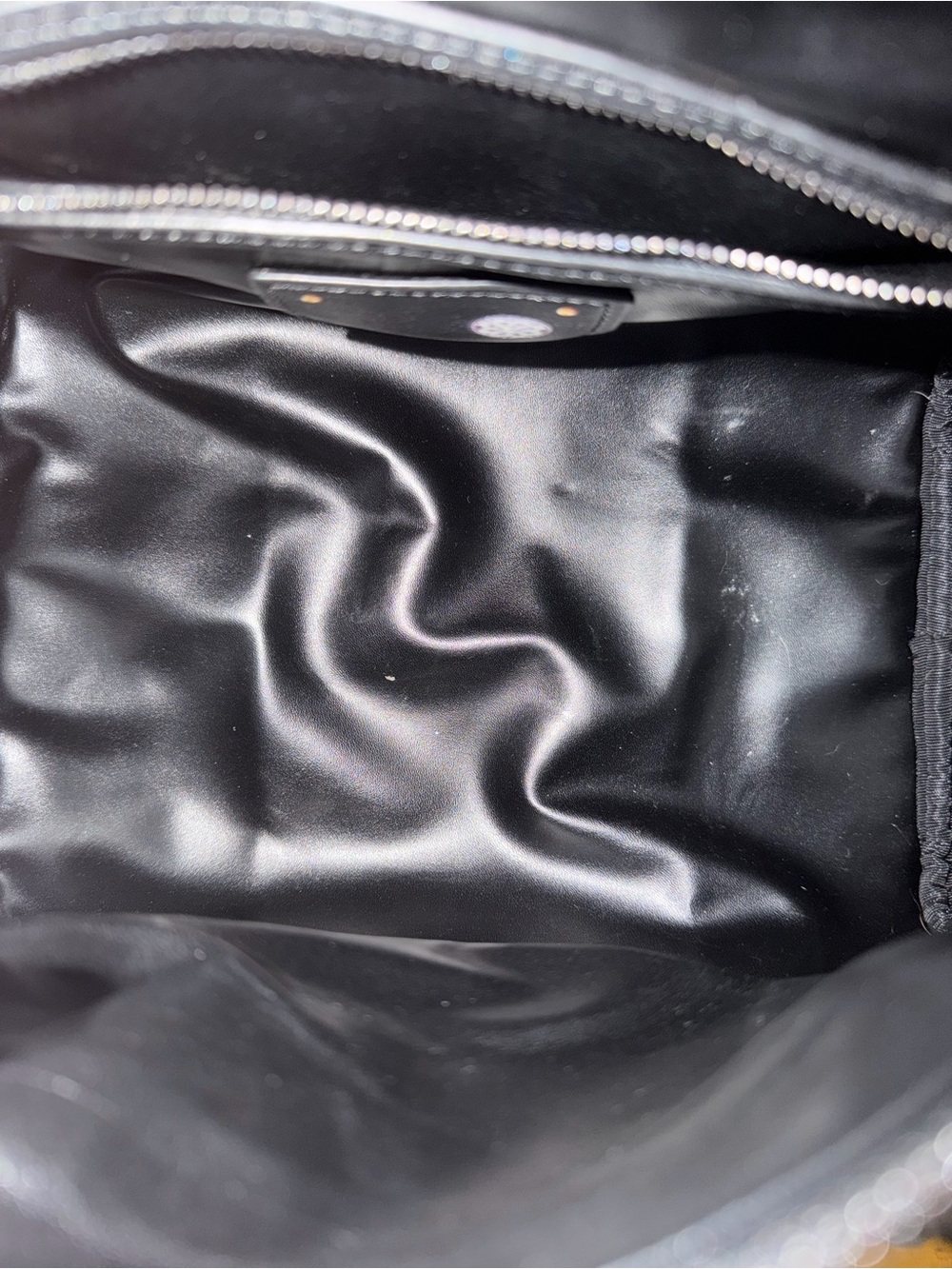 Designer-Inspired Black Monogram Leather Satchel with Removable Pouch - Picture 4 of 7
